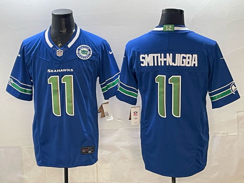 Men 2026 Seattle Seahawks #11 Smith-Hjigba Blue 6th generations Nike Limited NFL Jersey style 006->seattle seahawks->NFL Jersey